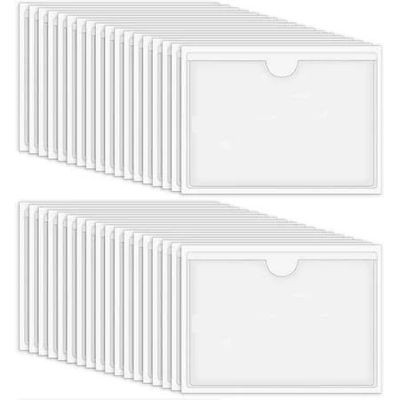 Boriyuan 48 Pcs Self-Adhesive Index Card Pockets