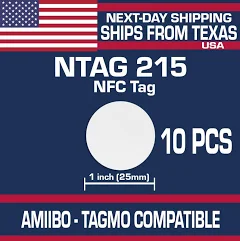 10 pieces NFC Ntag215 Stickers Amiibo and Tagmo compatible-USA SELLER