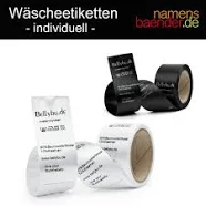 Laundry labels, care labels individually printed, 30 mm x 70 mm, 30 pieces