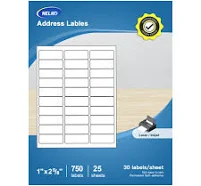Address Labels, NELKO 1" x 2-5/8" Shipping Address Labels for Laser & Inkjet Printer, Easy to Peel, Strong Adhesive for FBA Label 25 sheets