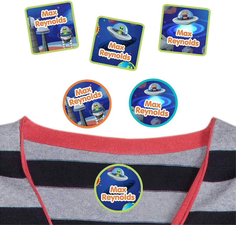 Aliens Name Labels for Clothes