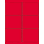 Tape Logic 4 x 3 1/3" Fluorescent Red Rectangle Laser Labels LL180RD