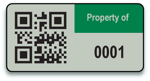 200 Green 3-mil Flexible Anodized Aluminum Foil Asset Labels with QR Code