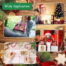 Christmas Gift Tags Stickers, Self Adhesive, Decorative Kraft Paper