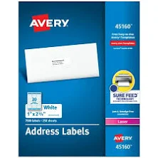 Avery Address Labels Sure Feed Technology 45160