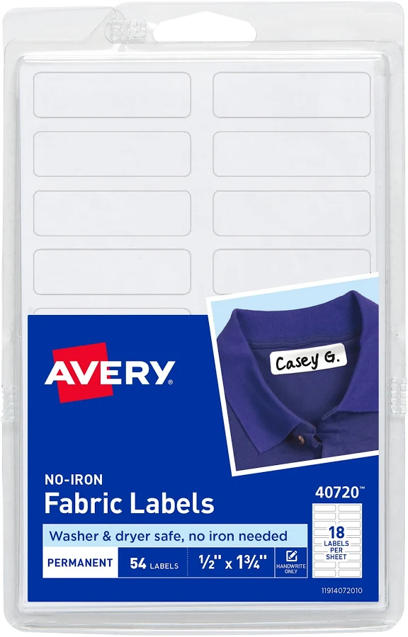 Avery No- Iron Fabric Labels