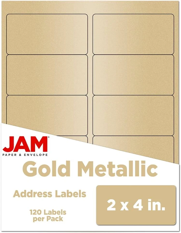 JAM Paper 2 x 4 Gold Metallic Address Labels