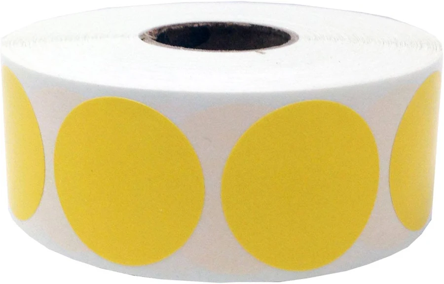 Yellow Labels 1" Round QTY 500 | Wholesale Labels | InStockLabels