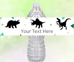 Dinosaur Water Bottle Label - Editable PDF - Printable Instant Download