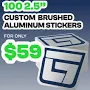Sticky Brand Custom 2.5" Brushed Aluminum Stickers