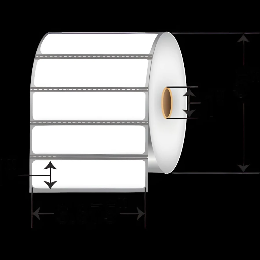 IV-PERF-LABEL-ROLL - Barcodefactory 3.785 x 1 Pharmacy Form Healthcare Label