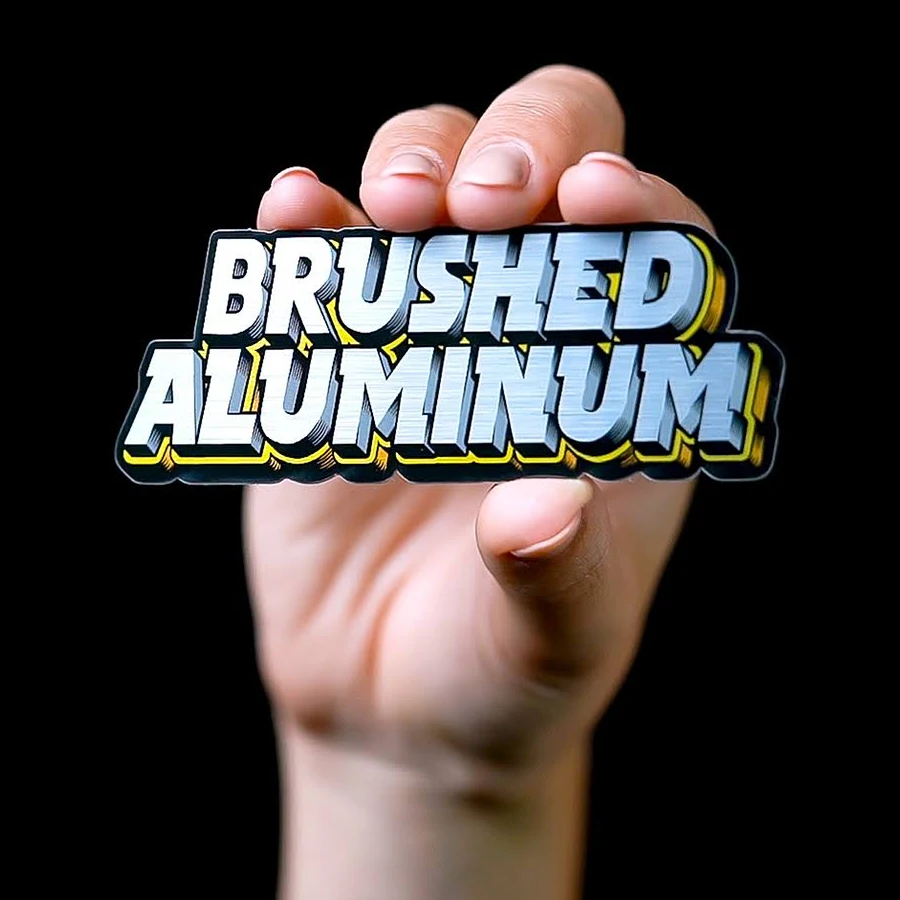 StickerApp Custom Brushed Aluminum Stickers