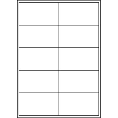White paper self-adhesive labels 101x57 mm, on A4 sheet, for laser and inkjet printing