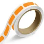 Jam Paper Neon Orange 1 1/4 x 3 inch Roll of Rectangle Bright Adhesive Indented Corners