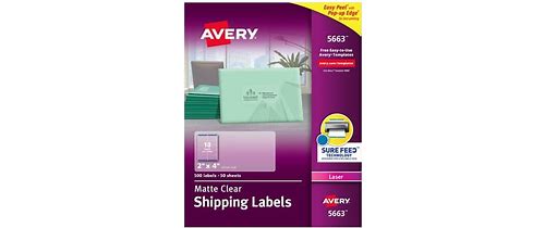 Avery Clear Shipping Labels, Sur…