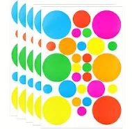 140pcs of Colorful Round Stickers, Self-Adhesive Dot Stickers in Various Sizes,