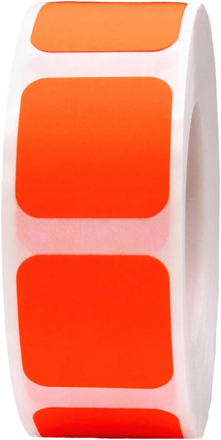 InStockLabels Fluorescent Red 3/4" Square Color Coding Labels