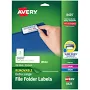 Extra Large File Folder Labels, 15/16" x 3-7/16", 450 Printable Labels, Removable Adhesive, Matte White - Avery