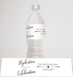 Hydration for the Celebration Water bottle label, Personalized Waterproof bottle sticker, For Welcome bag, Party Favor sticker
