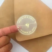 Gold Foil Wedding Initials | Rose Gold Foil Stickers For Wedding Favors Transparent Labels Initials For Candle Favor Labels Jam Stickers