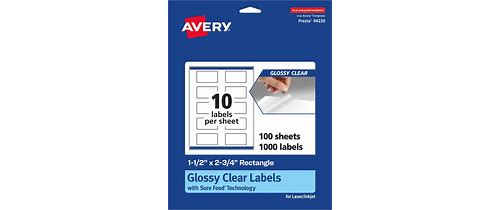 Avery Glossy Clear Rectangle La…