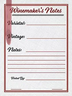 Winemaker's Notes Wine Labels