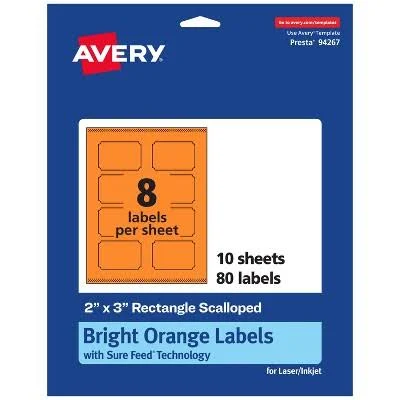 Avery Rectangle Scalloped Labels