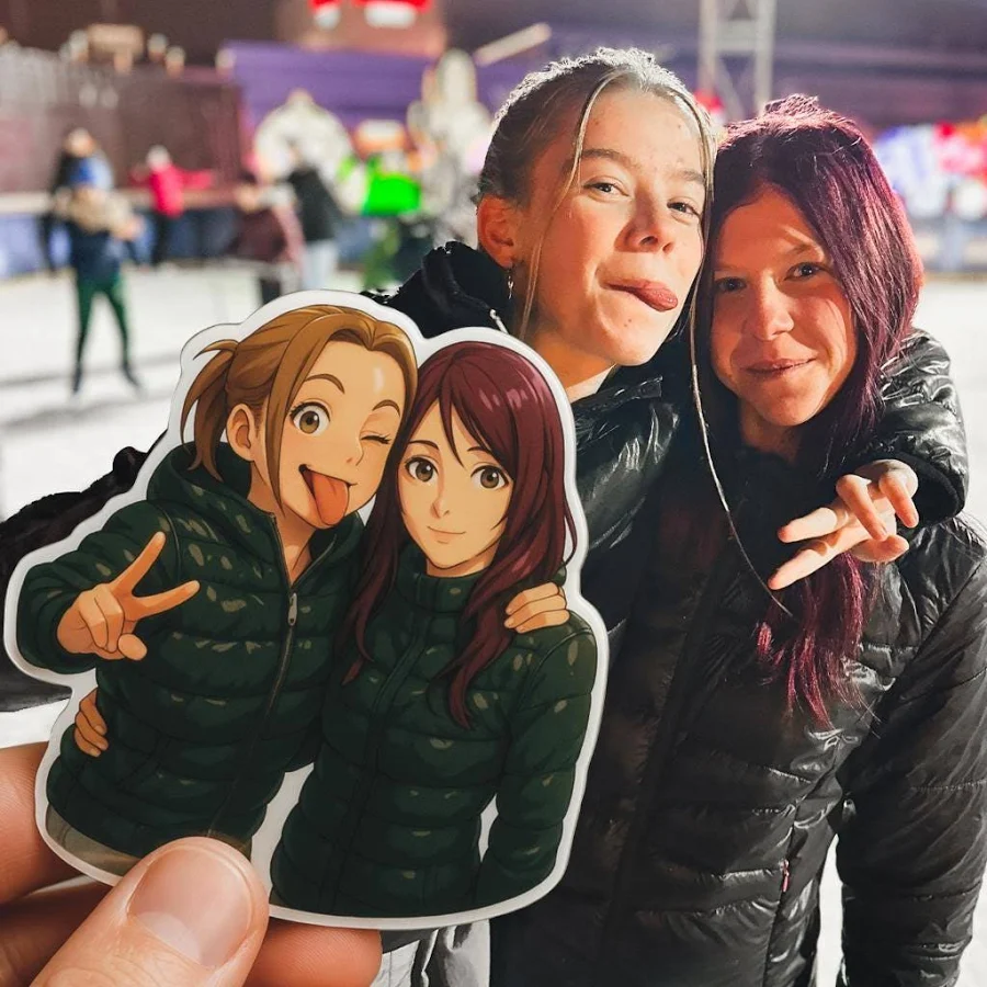 Custom Anime Style Epoxy Sticker, Personalized Photo Decal