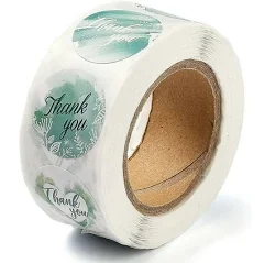 500pcs 1 Inch Thank You Stickers Self Adhesive Round Labels for Envelopes Mailers and Bags Medium Turquoise 2.5cm Mixed Color