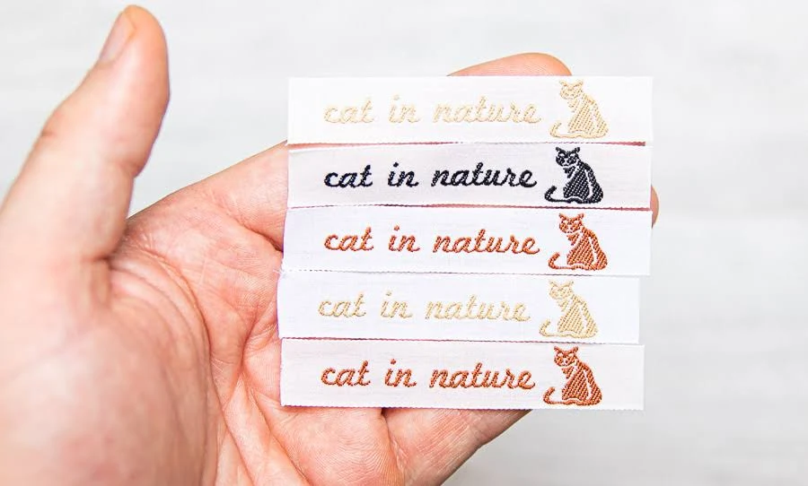 Cottonera Classic fabric labels for DIY colour set woven 50 pieces customizable