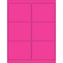 4 x 3 1/3" Fluorescent Pink Rectangle Laser Labels