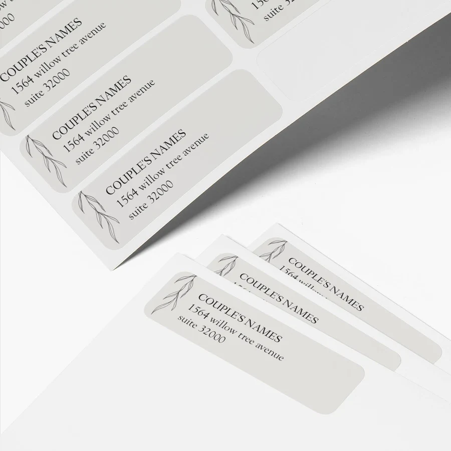 Custom Return Address Labels | 0.83"x2.67" | Gray, White and Cream | VistaPrint | Design: Gray, Rustic, Modern & Simple, Wedding, Personal & Family