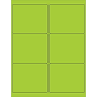 4 x 3 1/3" Fluorescent Green Rectangle Laser Labels