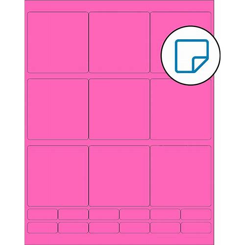 2.75 X 2.75 Fluorescent Pink Rect…