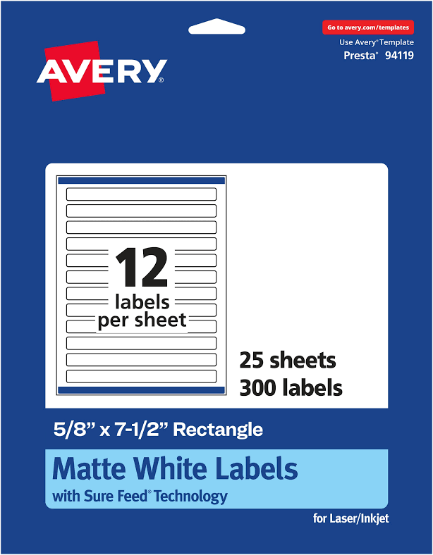 Avery Matte Clear Rectangle Labels with Sure Feed