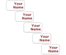 70 Personalized Stick-eez Clothing Labels - Red Monogram