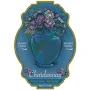 WINE BOTTLE LABELS Pack of 30 CHARDONNAY Blue Shield with Bouquet in Vase Design Self-Adhesive Peelable