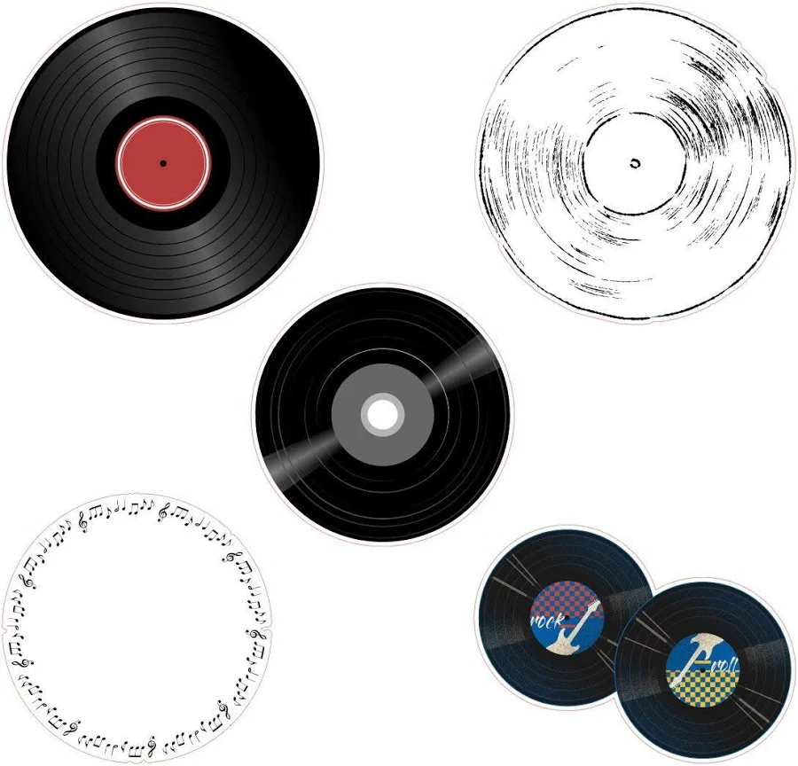 Vinyl Records Printable Sticker Sheet - Silhouette Design Store