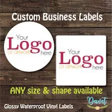 104+ Custom Glossy Waterproof Stickers Labels Seals for your business/ event- 3 inch round or square - any size/ shape available