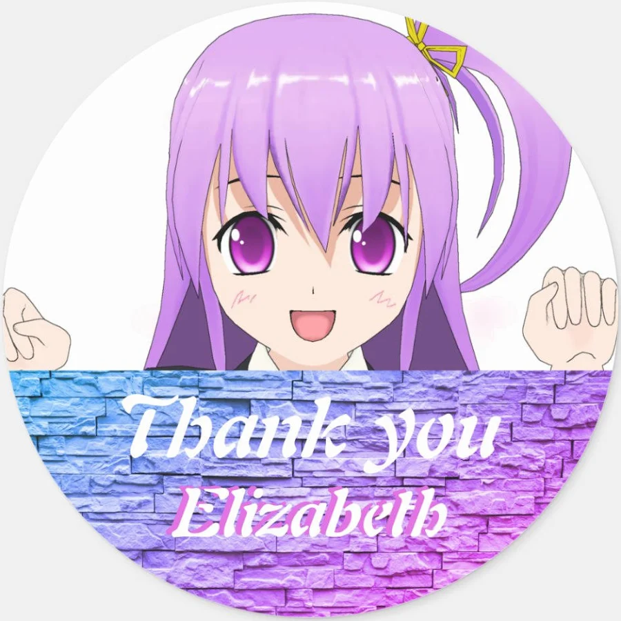 Birthday kawaii anime japanese style thank you classic round sticker