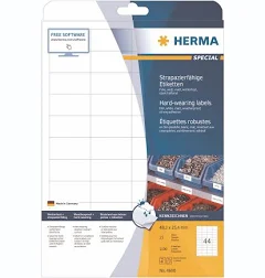 Herma Hardwearing Labels 4690 25 Sheets 1100 pcs. 48,3x25,4