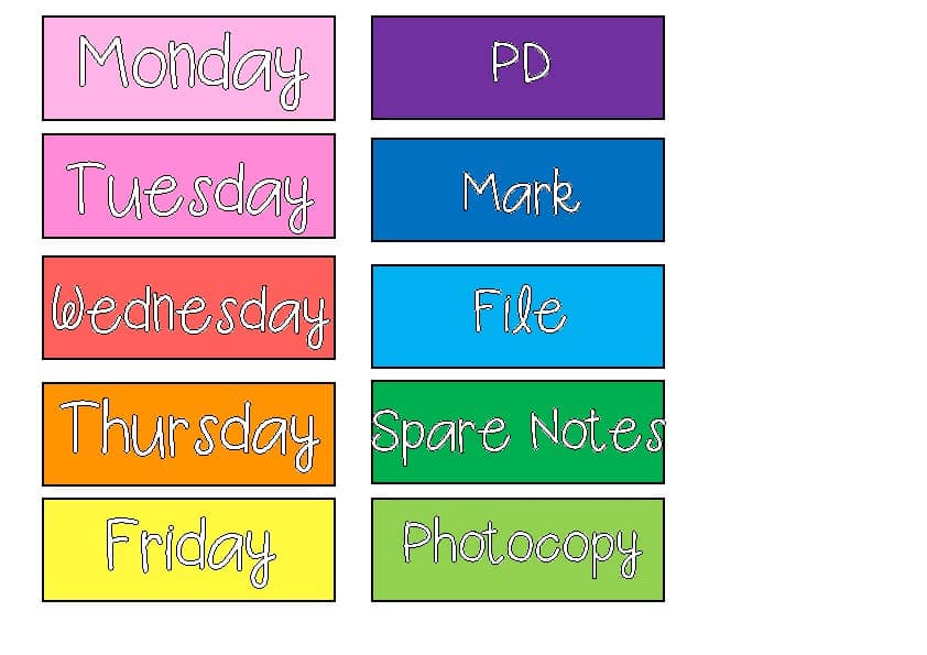 Colourful Tray Labels