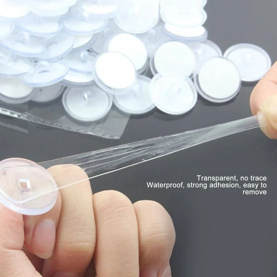 70pcs Round Sticker Acrylic Acid Transparent Double-sided Adhesive