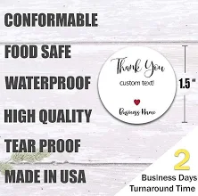 Personalized Thank You Stickers - Set of 80 Custom Stickers, Self Adhesive Flat Sheet 1.5 Inch Round Labels for Small Business Packaging