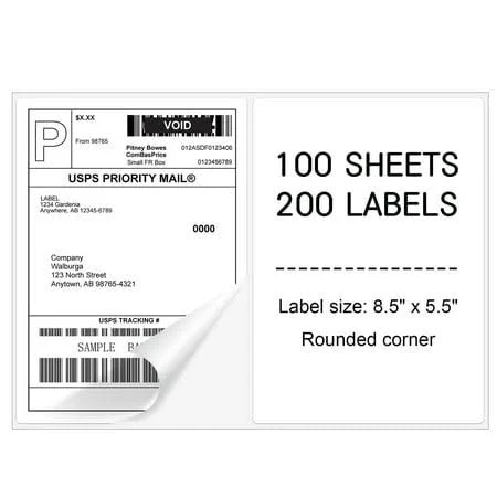 Neflaca Half Sheet Labels for Inkjet/Laser Printer