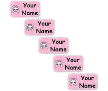 70 Personalized Stick-eez Clothing Labels - Girly Crossbones
