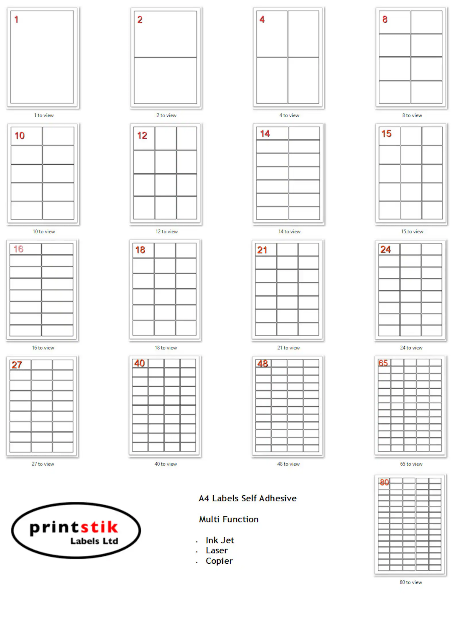 QUALITY Permanent Self Adhesive Address Labels White A4 Sheets Sticky Self Adhesive For Inkjet or Laser Printer