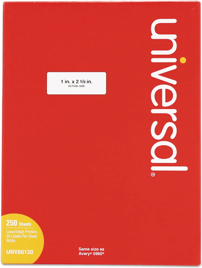 Universal White Labels Inkjet-Laser Printers 1 x 2.63 UNV80120