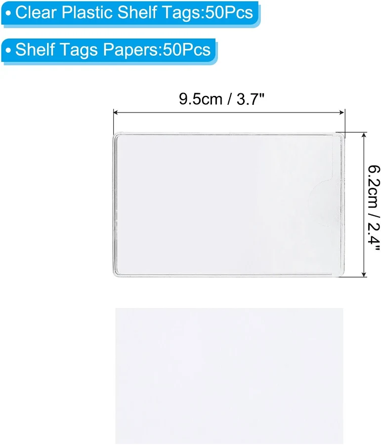Removable Label Holders Self Adhesive Shelf Tags Plastic Pockets