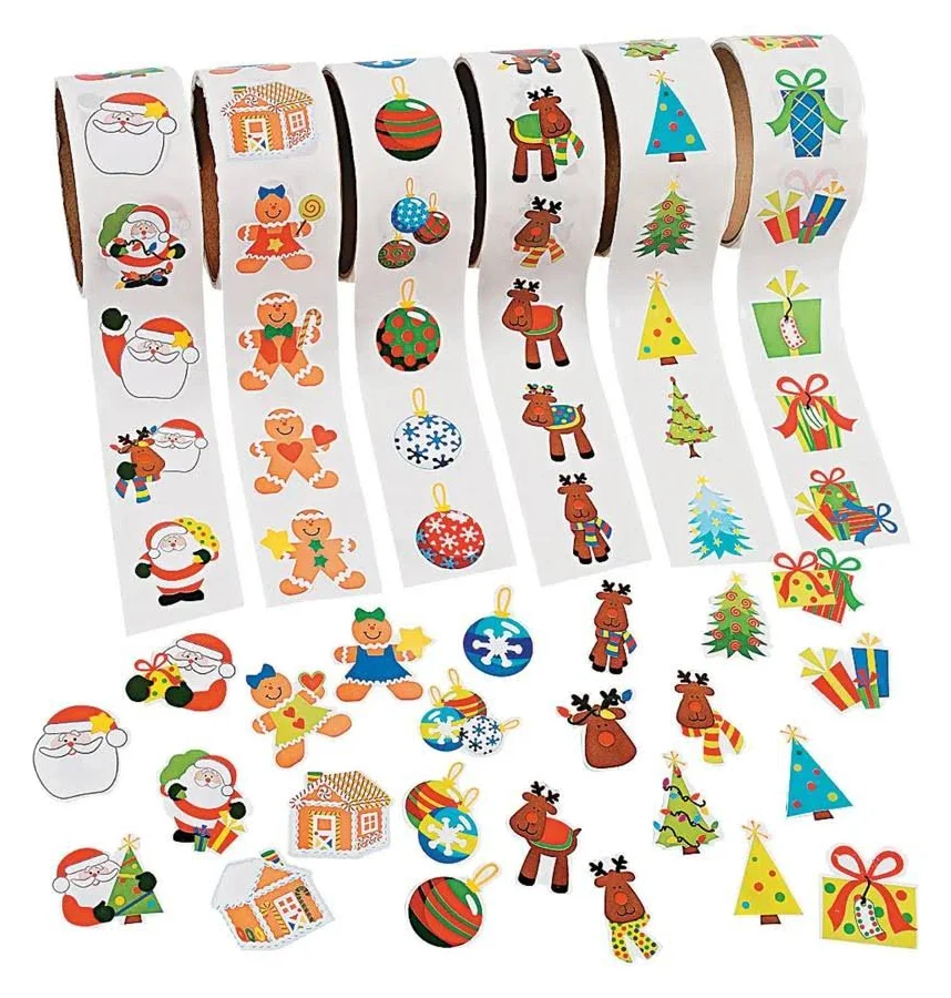 Fun Express Christmas Rolls Of Stickers Assortment